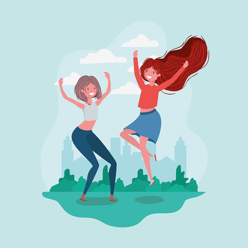 Blije energieke vrouwen